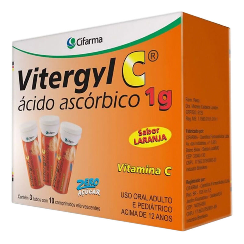 Vitergyl C 1g 30 Comprimidos Efervescentes