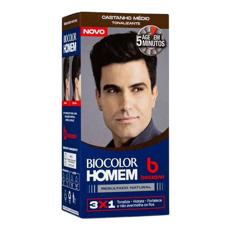 Tintura Biocolor Homem Bozzano Tonalizante Castanho Medio