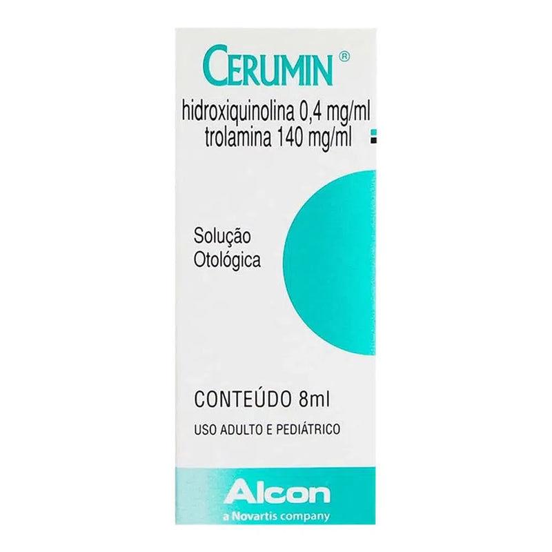 Cerumin Hidroxiquinolina 0,4mg/ml + Trolamina 140mg/ml Solução Otológica 8ml