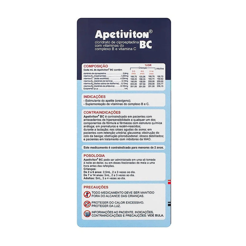 Apetiviton Bc Solução Oral 240ml Copo Com Medida