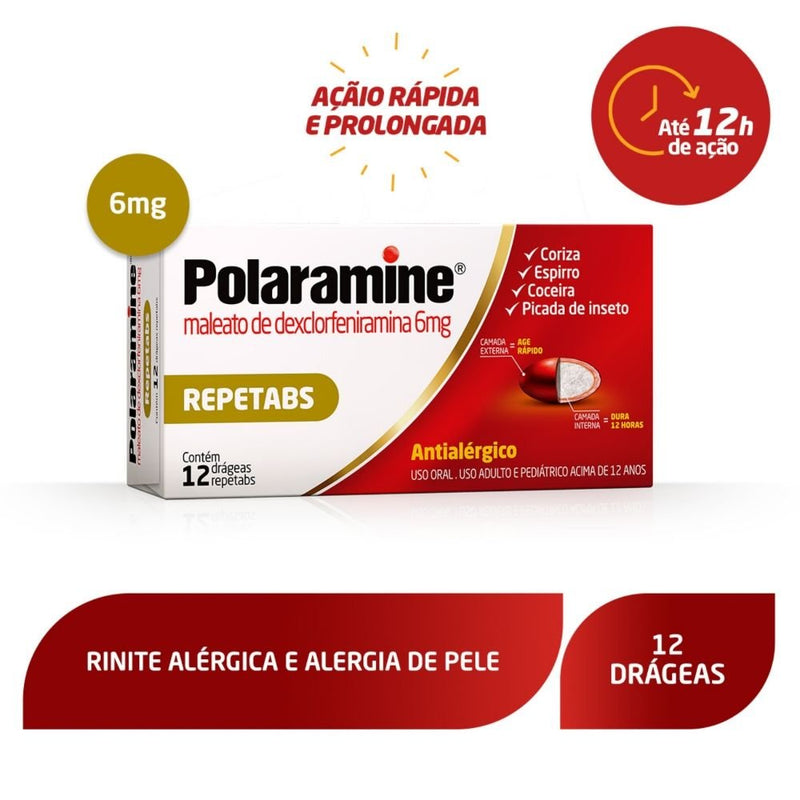 Antialérgico Polaramine 6mg 12 Drágeas
