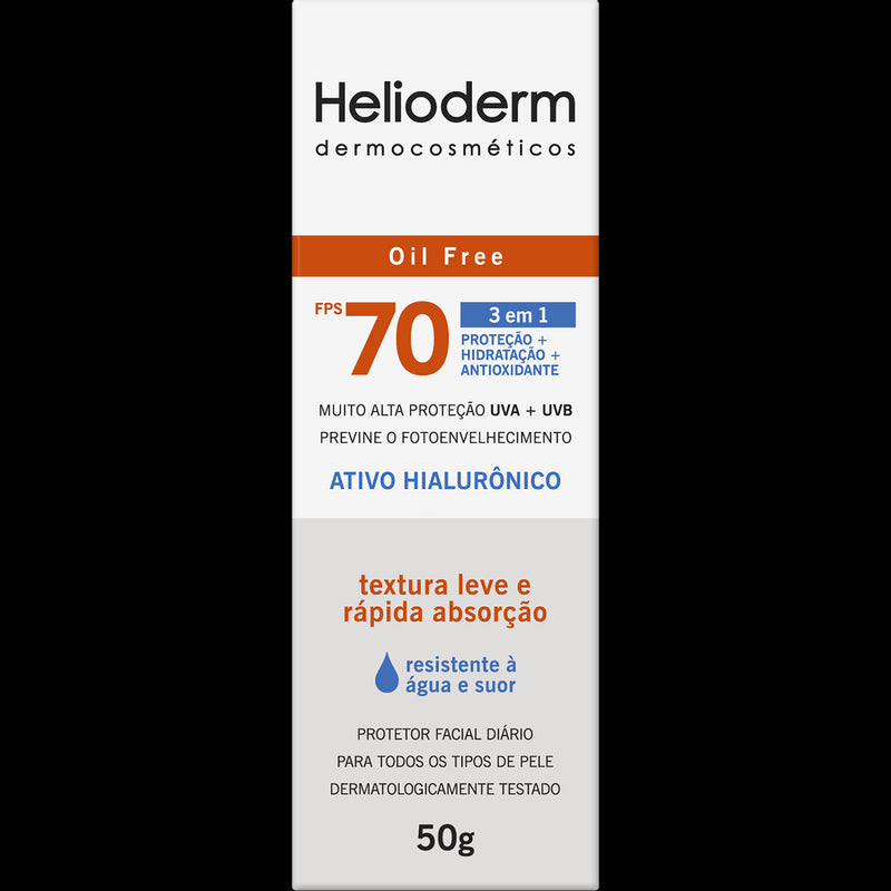 Protetor Facial Diário Helioderm Oil Free FPS 70 Sem Cor 50g