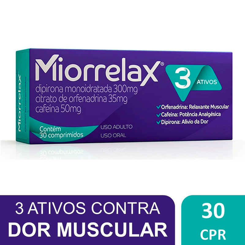 Relaxante Muscular Miorrelax 30 Comprimidos