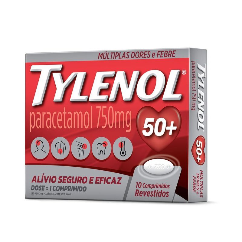 Analgésico Tylenol 750mg 10 Comprimidos
