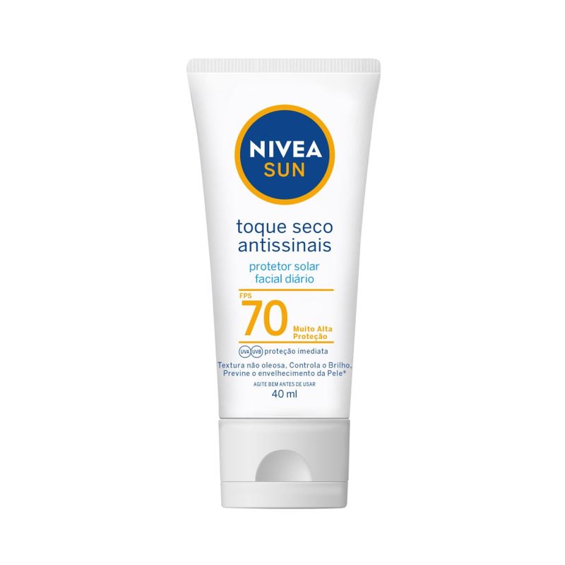 NIVEA SUN PROTETOR SOLAR FACIAL TOQUE SECO ANTISSINAIS FPS70