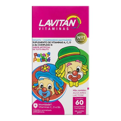 Lavitan kids sabor tutti-frutti com 60 comprimidos