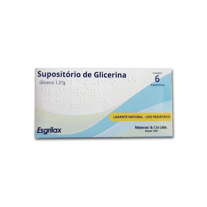 Supositório de Glicerina Pediátrico 6un – Esgrilax