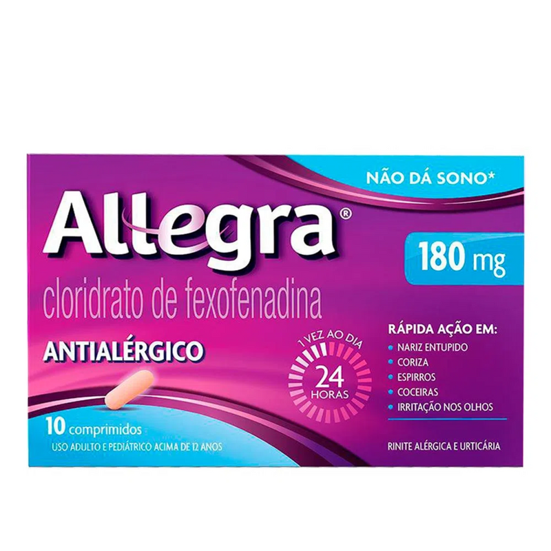 ANTIALÉRGICO ALLEGRA 180MG 10 COMPRIMIDOS