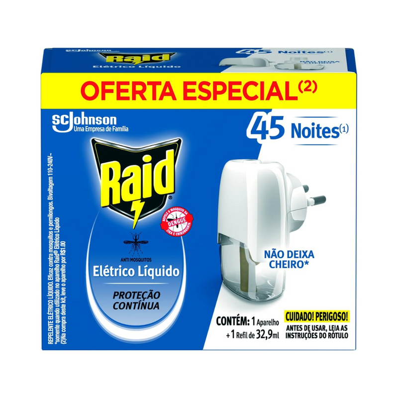 Repelente Elétrico Líquido Raid Anti Mosquitos