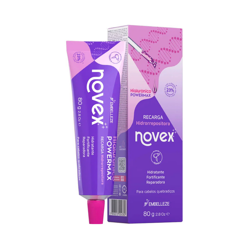 Máscara de Hidratação Novex Hialurônico PowerMax Recarga Reparadora Harmonização Capilar 80g