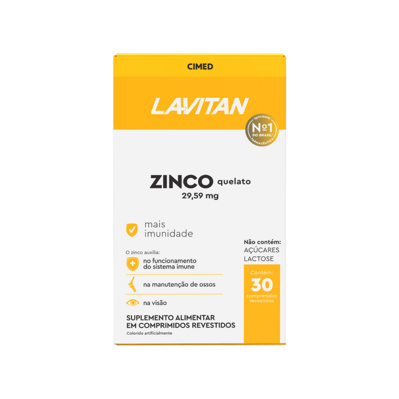 Lavitan Zinco Quelato 29,59mg Cimed 30 Comprimidos