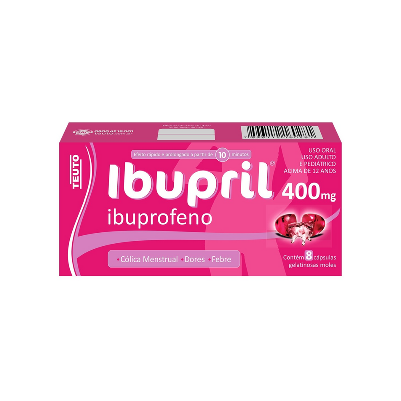 Ibupril 400Mg Com 8 Cápsulas Gelatinosas Moles Teuto