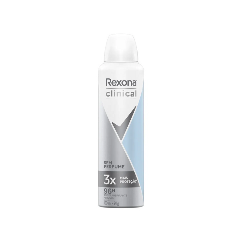 Desodorante Aerosol Rexona Clinical Sem Perfume 150ml - Desodorante Aerosol Rexona Clinical Sem Perfume 150ml