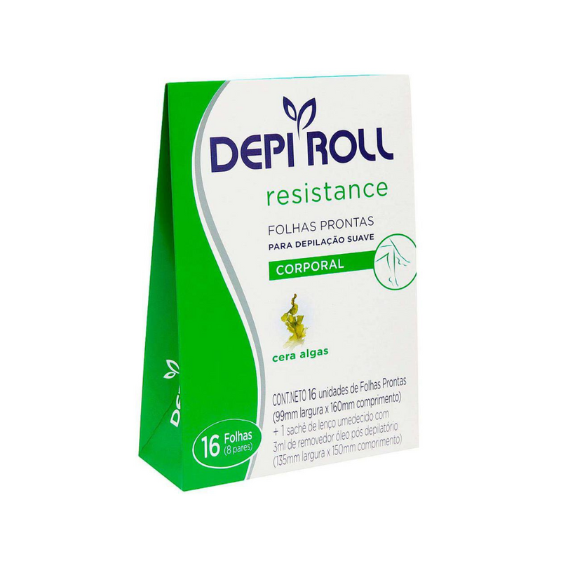 Folhas Depilatórias Corporal Depi Roll Algas 16 unidades