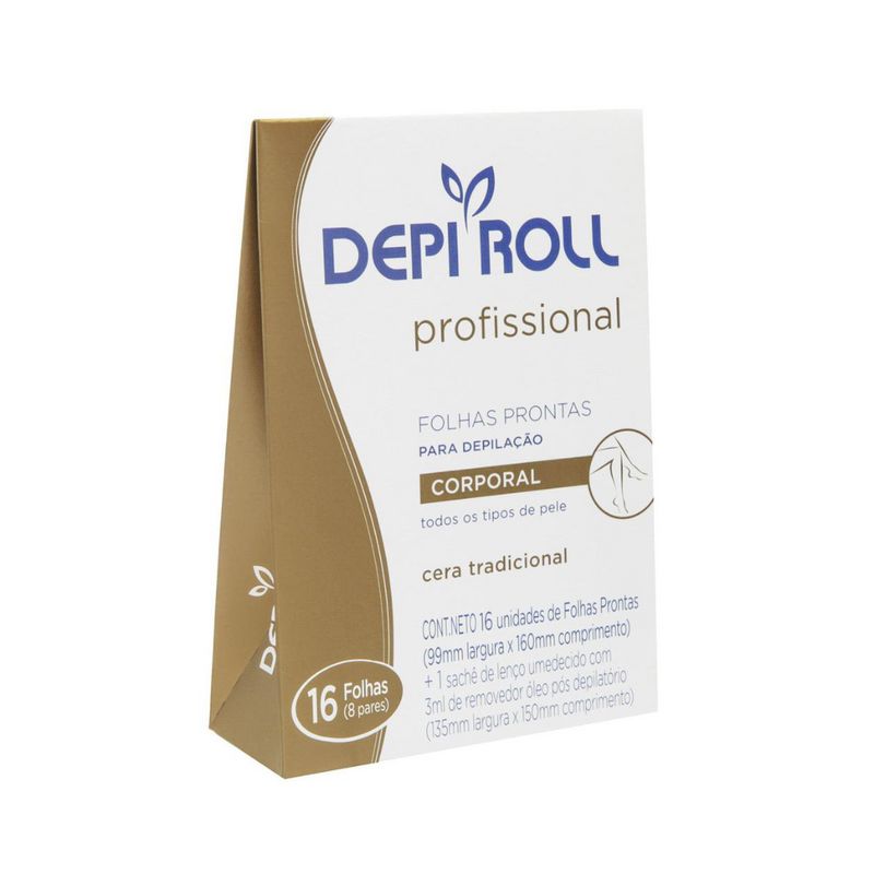 Folhas Depilatórias Corporal Depi Roll Tradicional 8 pares