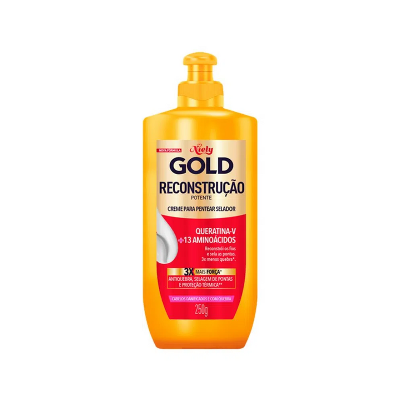Creme De Pentear Niely Gold Queratina + Extrato De Bambu 250g