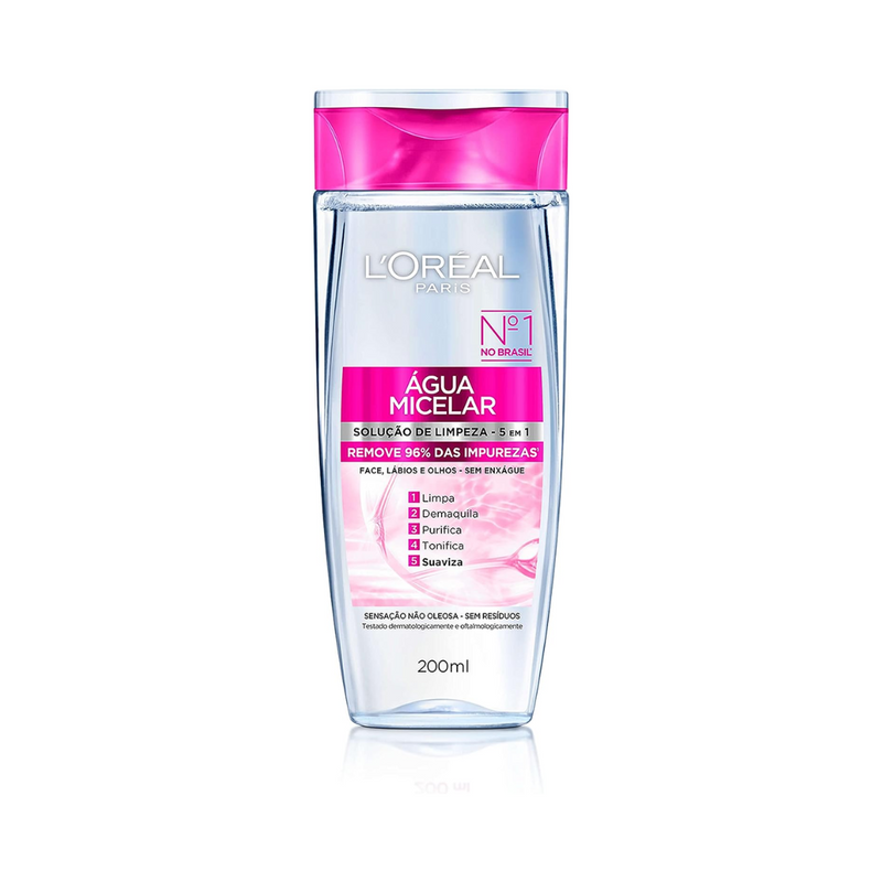 Água Micelar L'Oréal Paris Solução de Limpeza 5 em 1, 200ml