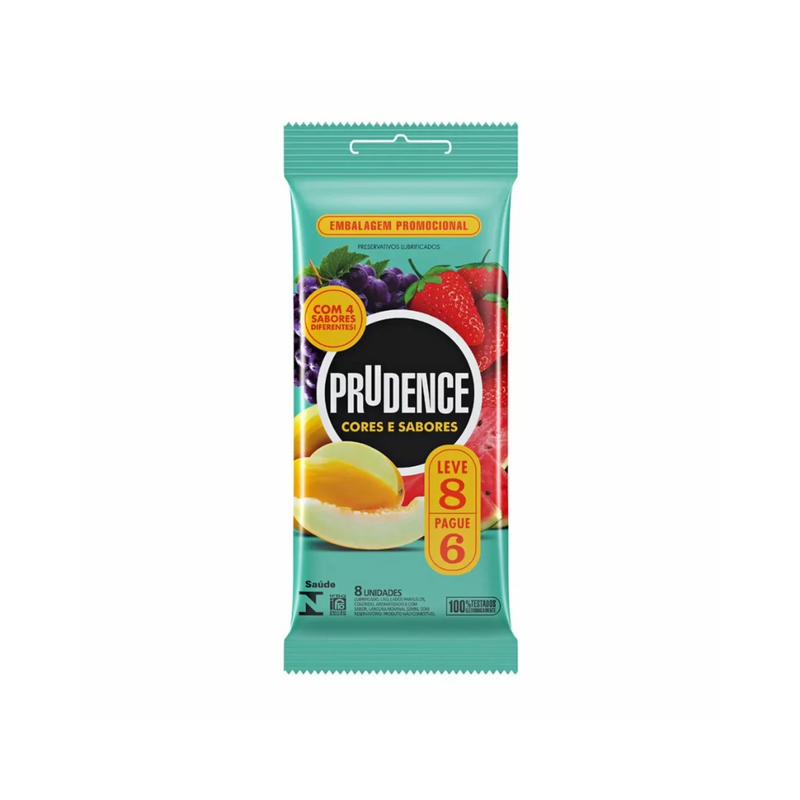 Preservativo Prudence Cores E Sabores Mix Leve 8 E Pague 6