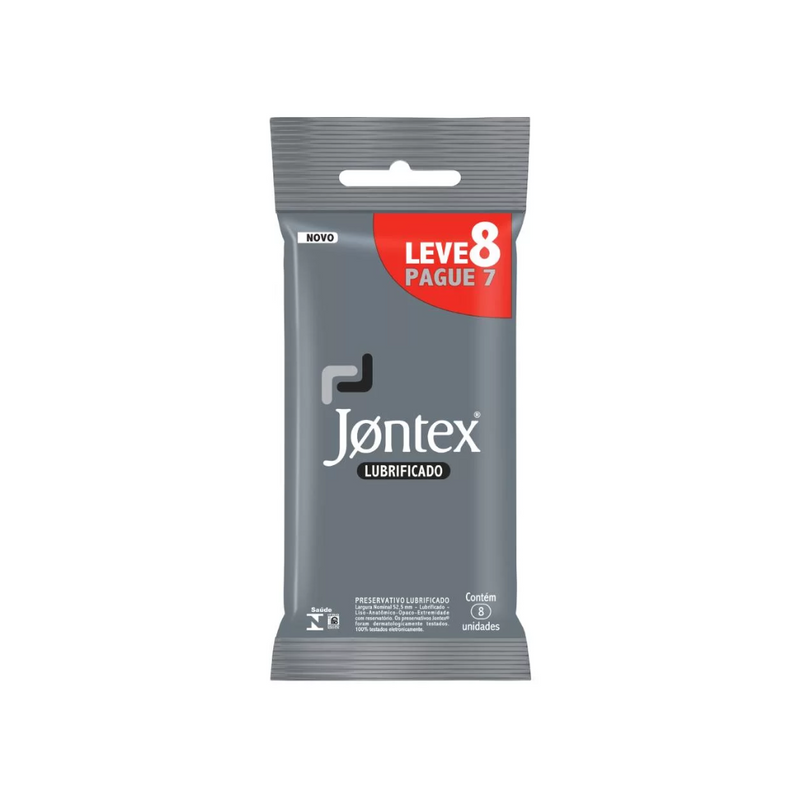 Preservativo Jontex Lubrificado Leve 8 Pague 7 Unidades