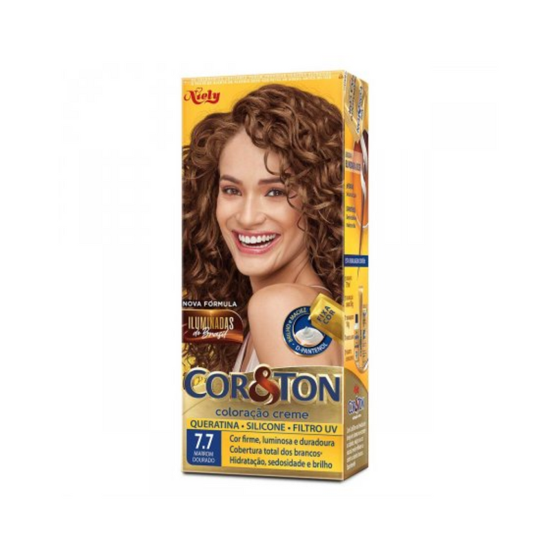 Tintura Permanente Cor&Ton Niely 7.7 Marron Dourado