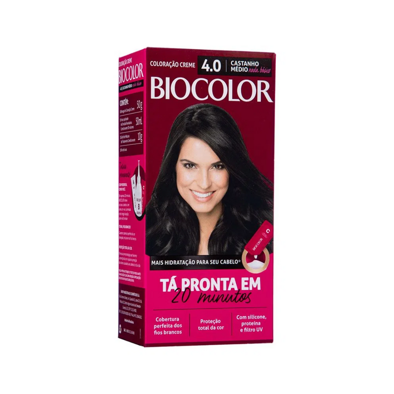 Tintura Creme Biocolor Castanho Médio 4.0