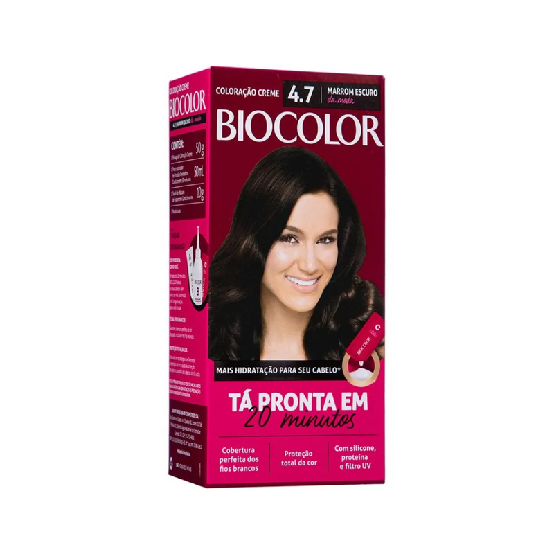 Tintura Creme Biocolor Marrom Escuro 4.7