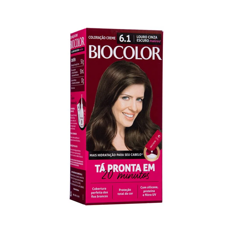 Tintura Creme Biocolor Louro Cinza Escuro 6.1