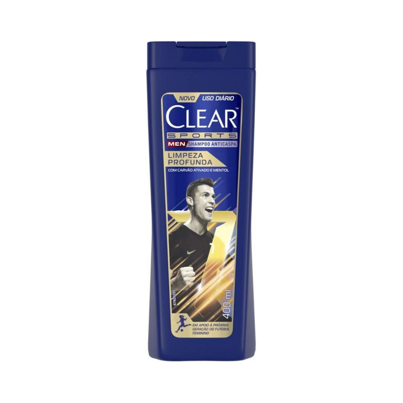Clear Sports Men - Shampoo Anticaspa, Limpeza Profunda, 400ml