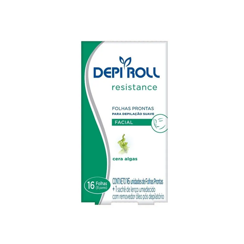 Folhas Prontas Para Depilação Facial Depi Roll Algas 8 Pares