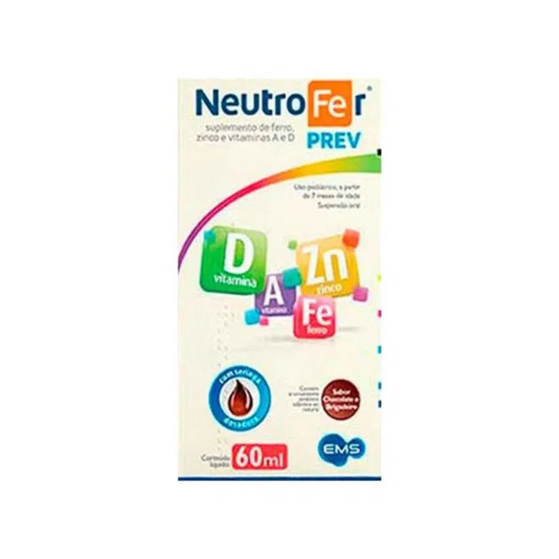 Neutrofer Prev Suspensão Oral EMS Sabor Chocolate e Brigadeiro 60ml