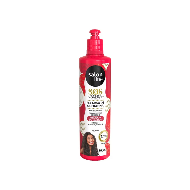 SOS Cachos Ativador de Cachos Queratina - Reparação Total 300ml