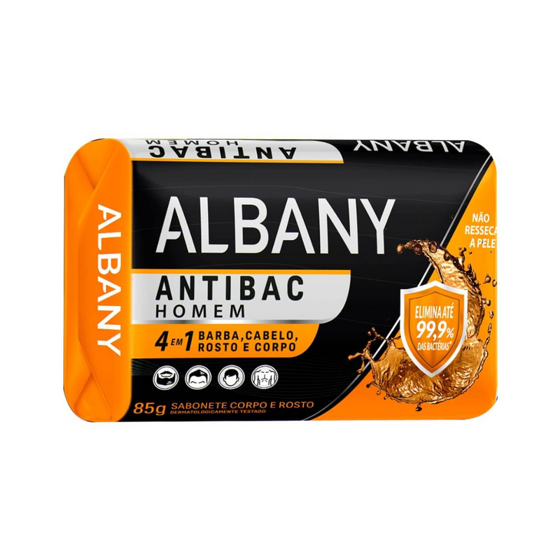 Sabonete Barra 4 em 1 Albany Antibac Homem Envoltório 85g