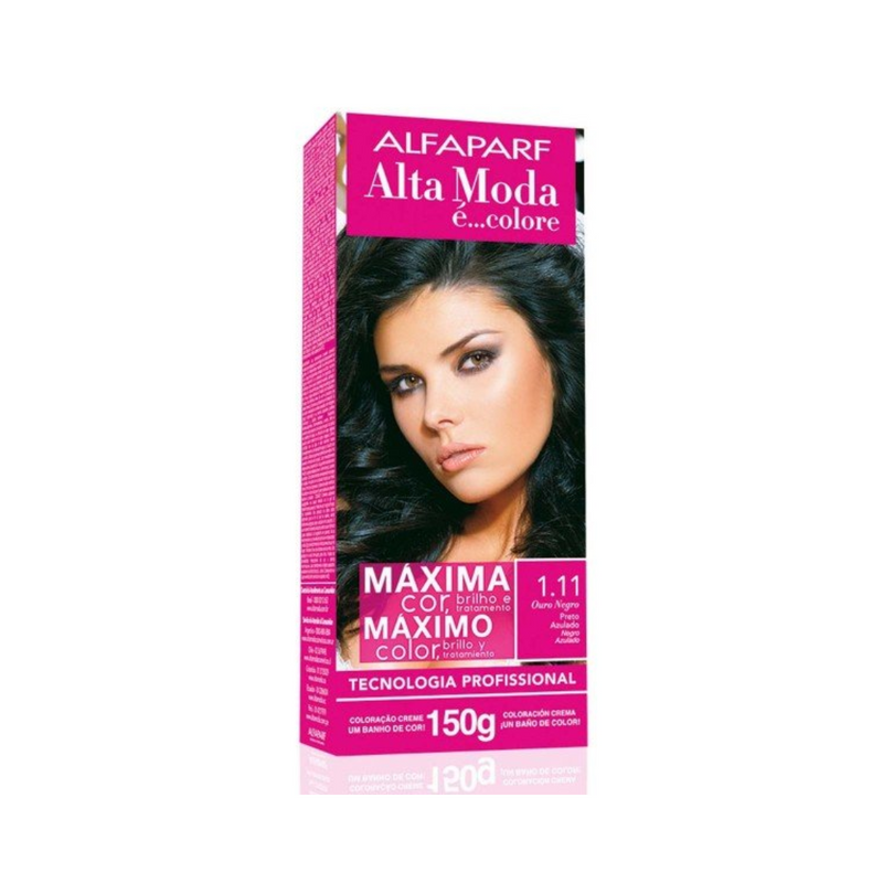 Tintura Alfaparf Alta Moda 1.11 Ouro Negro Preto Azulado