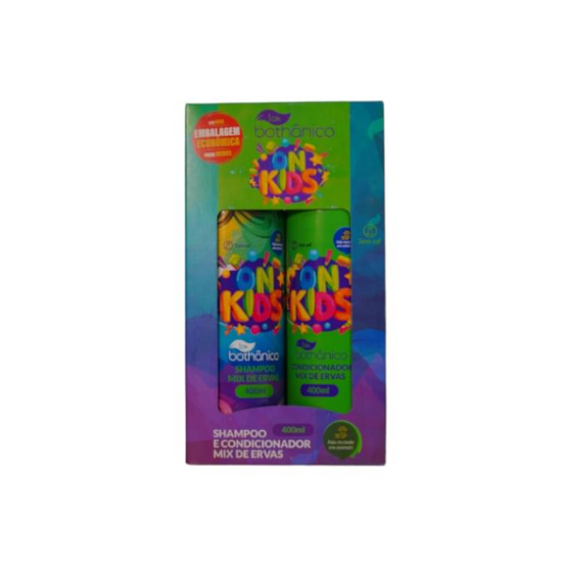 Kit shampoo + condicionador on kids mix de ervas sem sal tok bothânico 400ml
