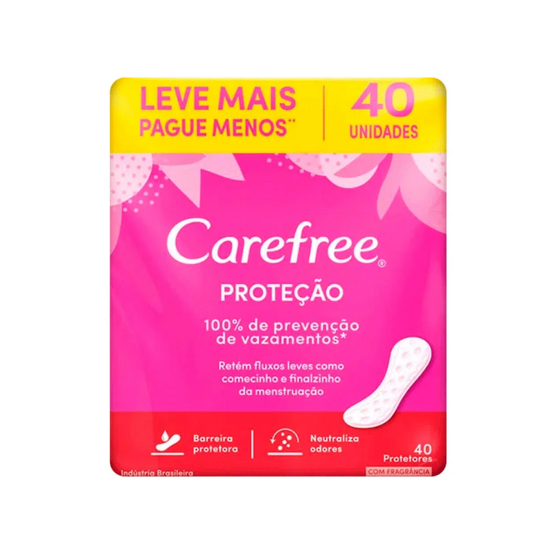 Protetor Diário Carefree Original com Perfume com 40 Unidades