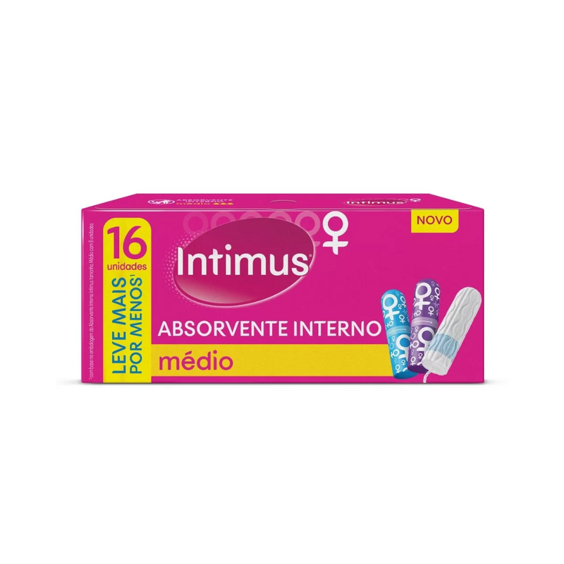 Absorvente Interno Intimus Médio Leve Mais Por Menos 16 Unidades
