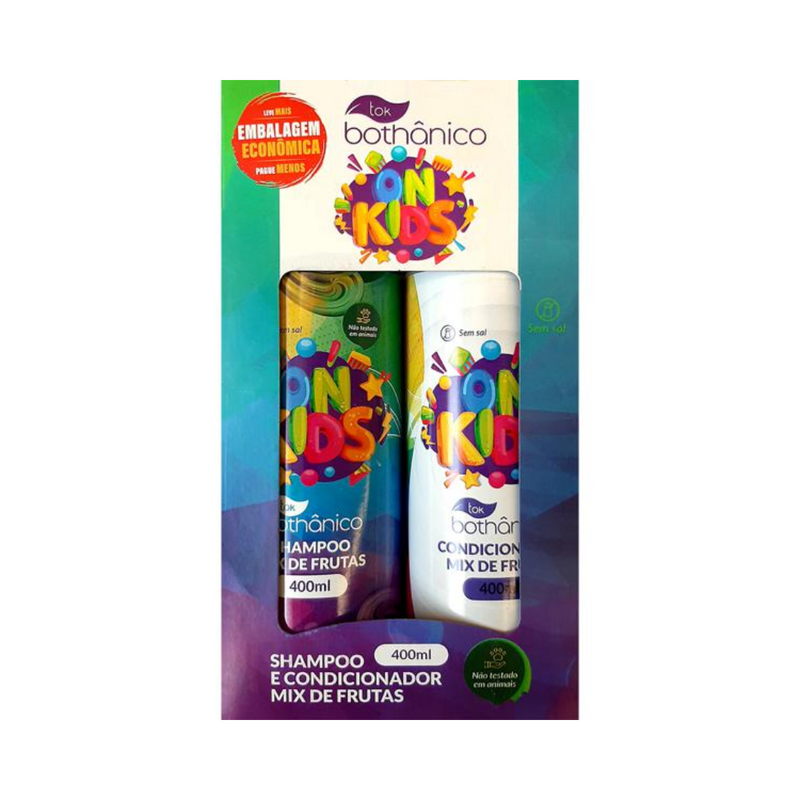 Kit Shampoo + Condicionador Tok Bothânico On Kids Mix De Frutas 400ml