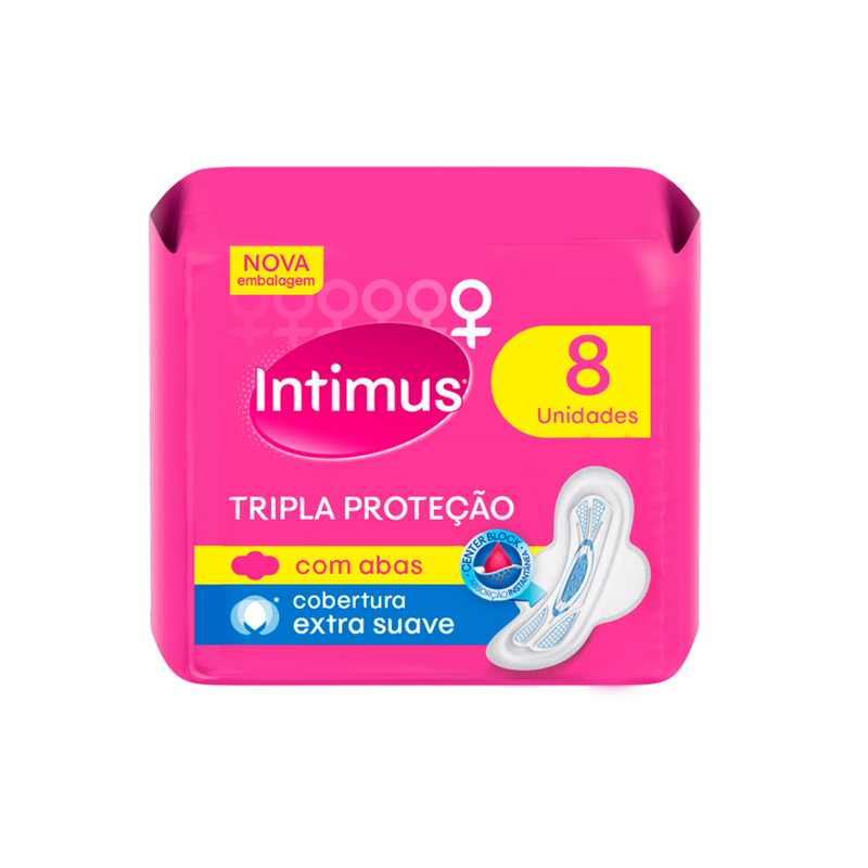 Absorvente Externo Intimus Tripla Proteção Suave com Abas 8 Unidades