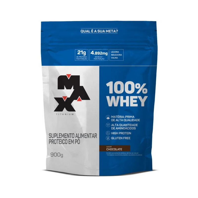 100% Whey Refil 900G - Max Titanium - Chocolate