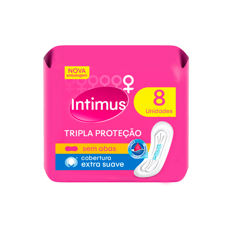 Absorvente Intimus Tripla Proteção Extra Suave sem Abas 8 Unidades