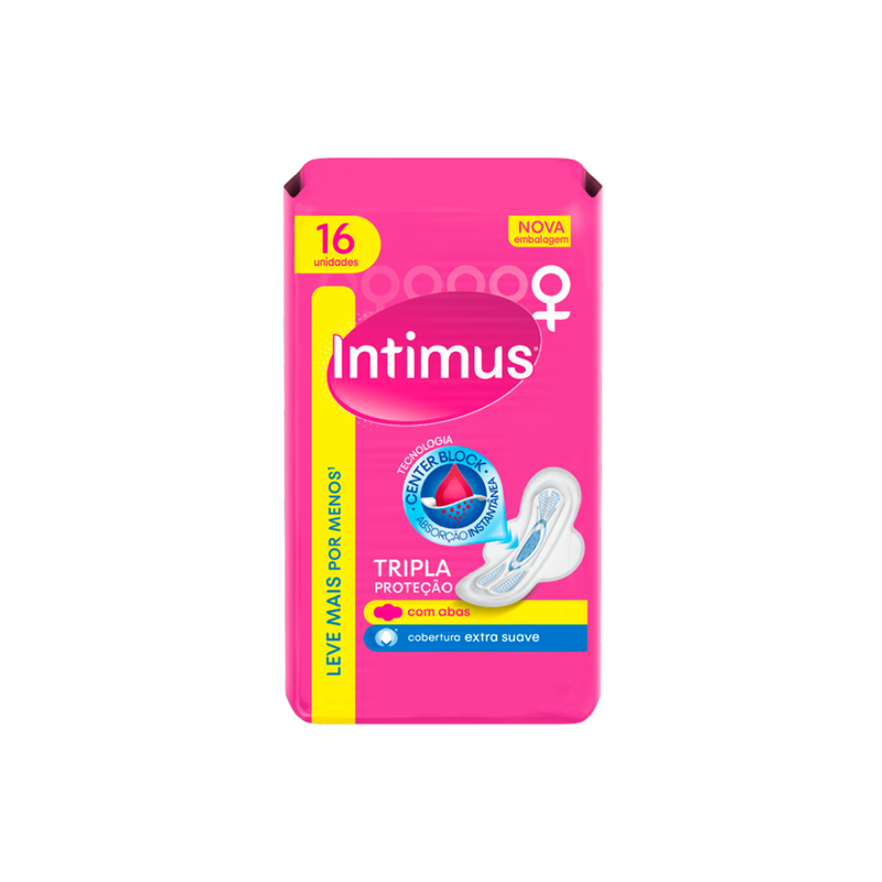 Absorvente Externo Intimus Tripla Proteção Suave com Abas 16 Unidades