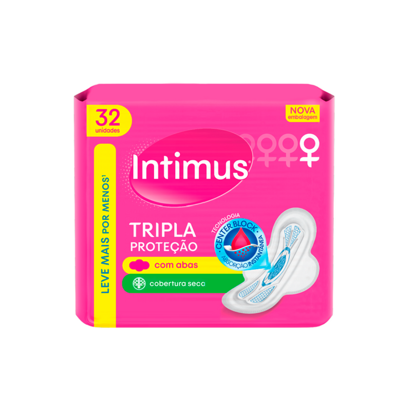 Absorvente Intimus Tripla Proteção Seca c/ Abas 32 Unidades