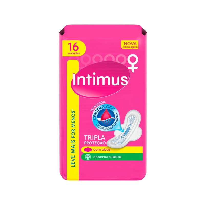 Absorvente Externo Intimus Tripla Proteção Seca Com Abas 16 unidades