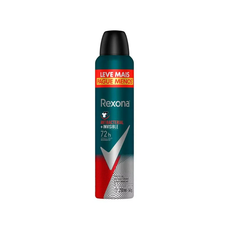 Desodorante Rexona Aerosol Antibacterial Invisible 250ml
