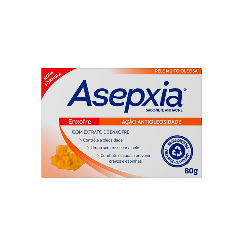 Sabonete em Barra Asepxia Enxofre Ação Antioleosidade 80g