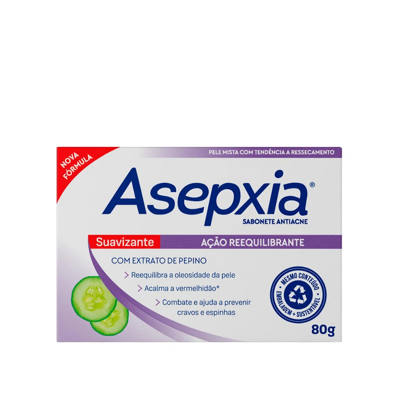 Asepxia Sabonete Barra Suavizante Ação Reequilibrante 80g