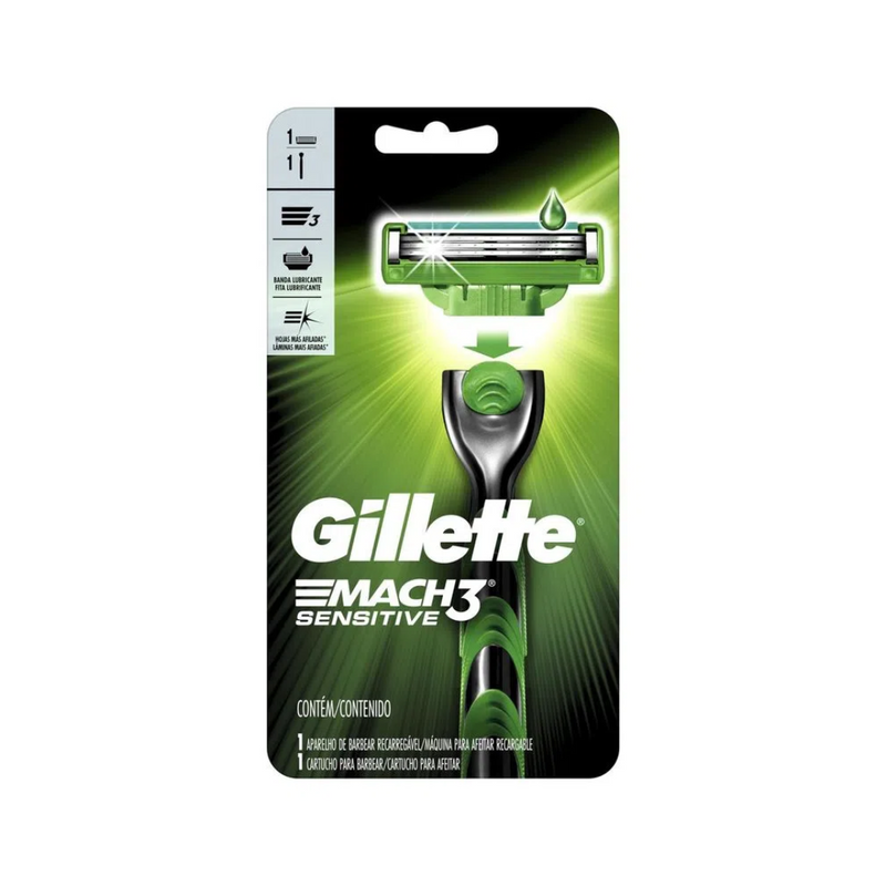 Aparelho De Barbear Gillette Mach3 Sensitive