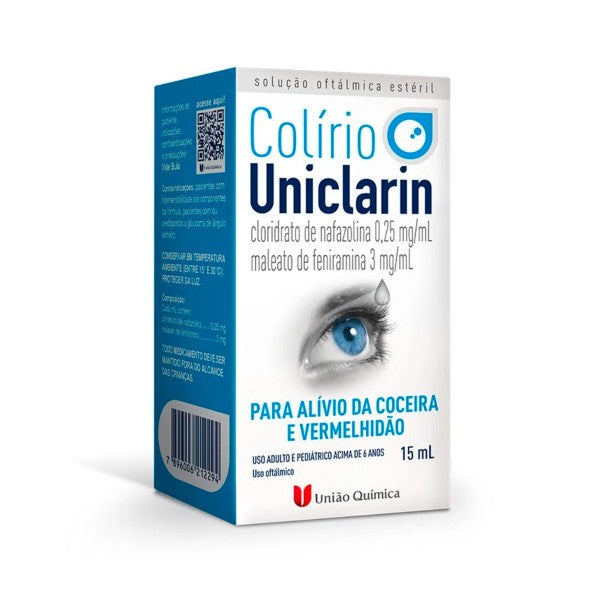 Colírio Uniclarin Solução Oftálmica Gotas Com 15Ml União Química