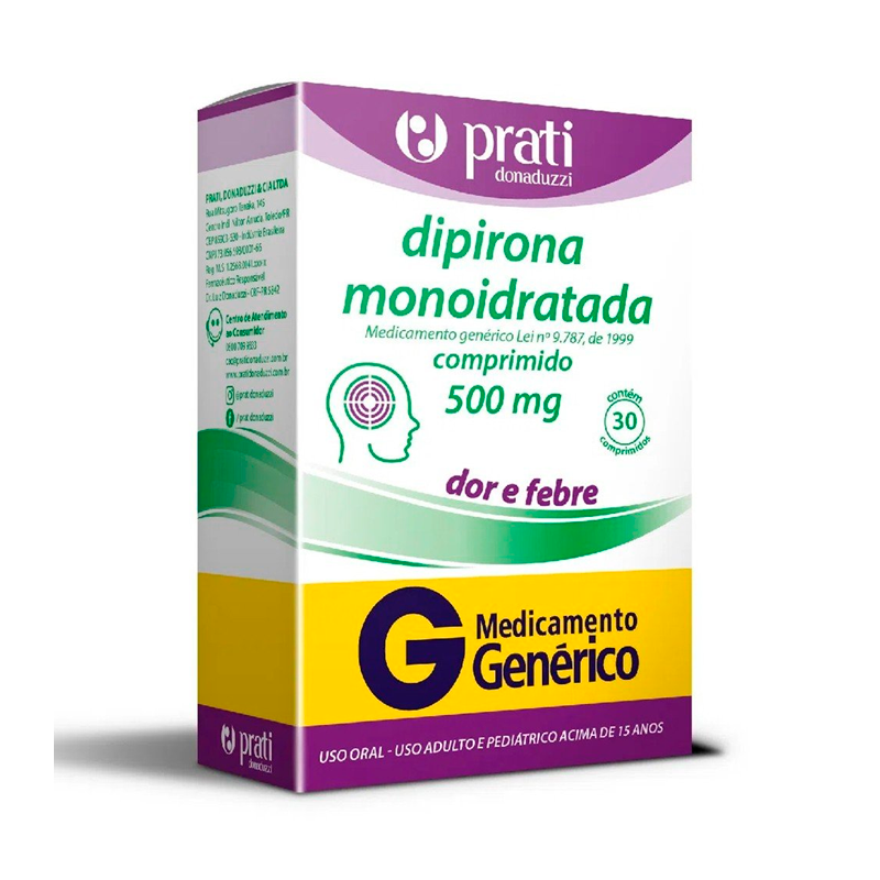 Dipirona 500mg Prati Donaduzzi 30 Comprimidos