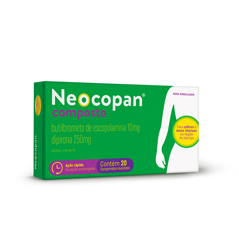 Neocopan 10 + 250mg caixa com 20 comprimidos revestidos